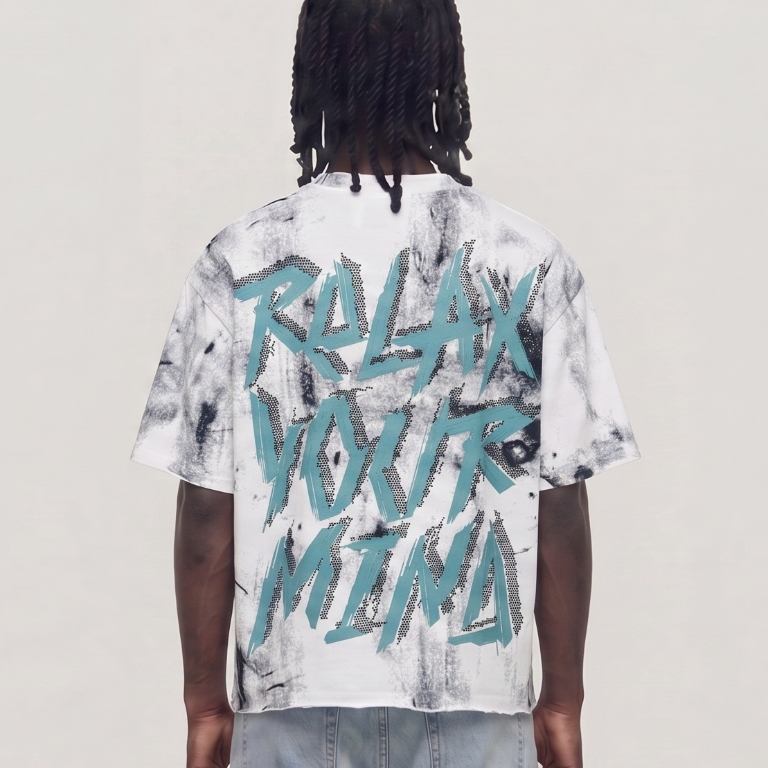 RELAX YOUR MIND CROPPED WHITE T1459