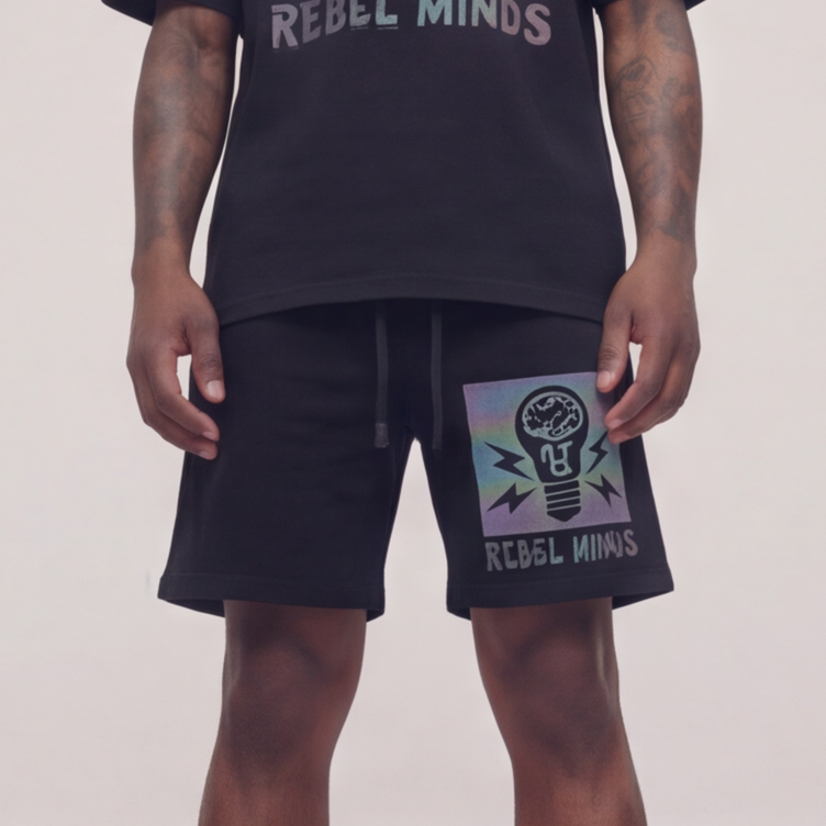 Rebel Minds Bulb Black Shorts