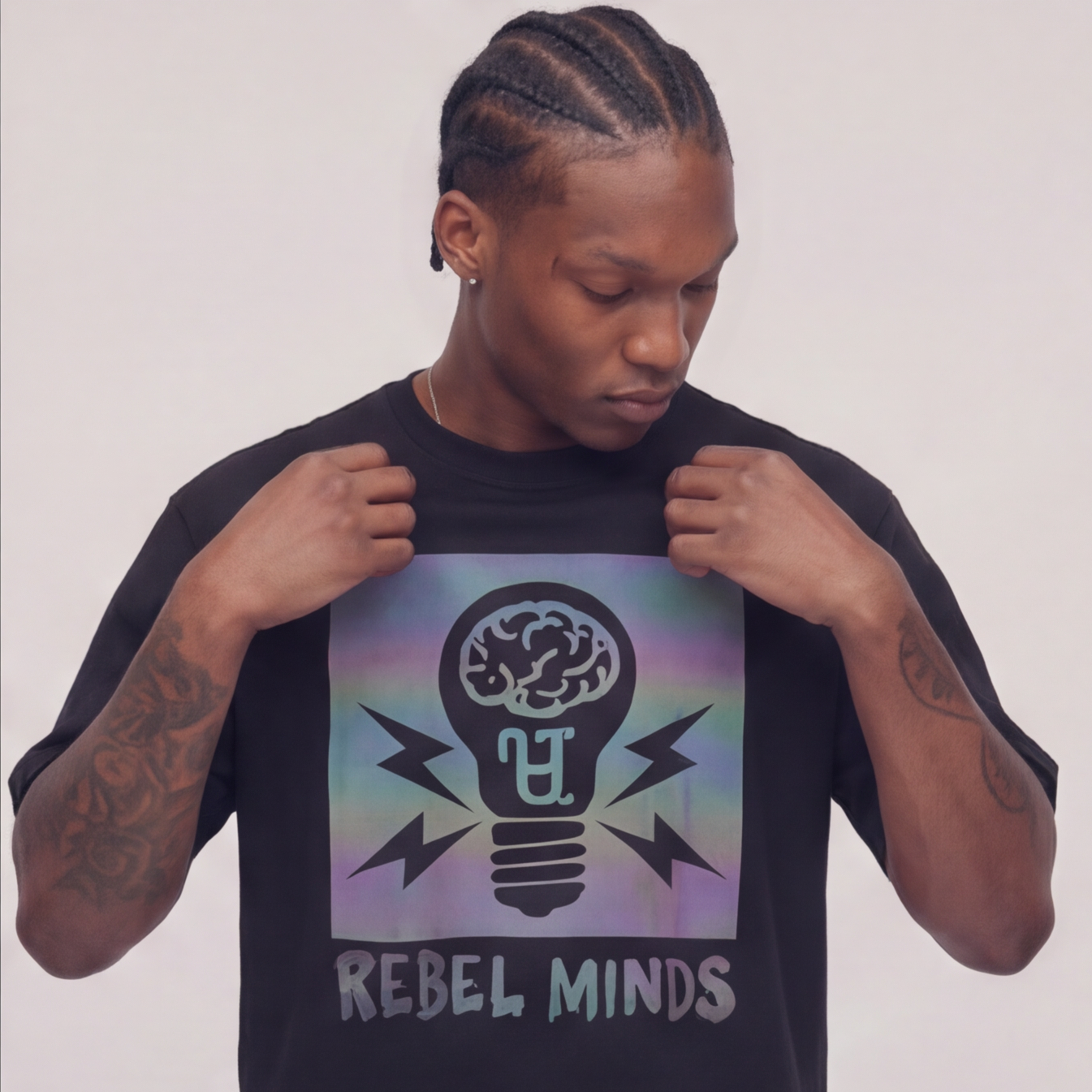 Rebel Minds Bulb Black T-Shirt