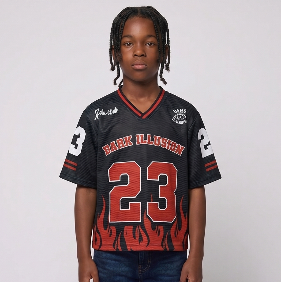 Dark Illusion Flame Jersey -BLACK (KIDS)
