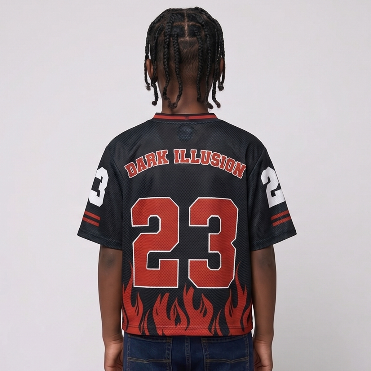 Dark Illusion Flame Jersey -BLACK (KIDS)