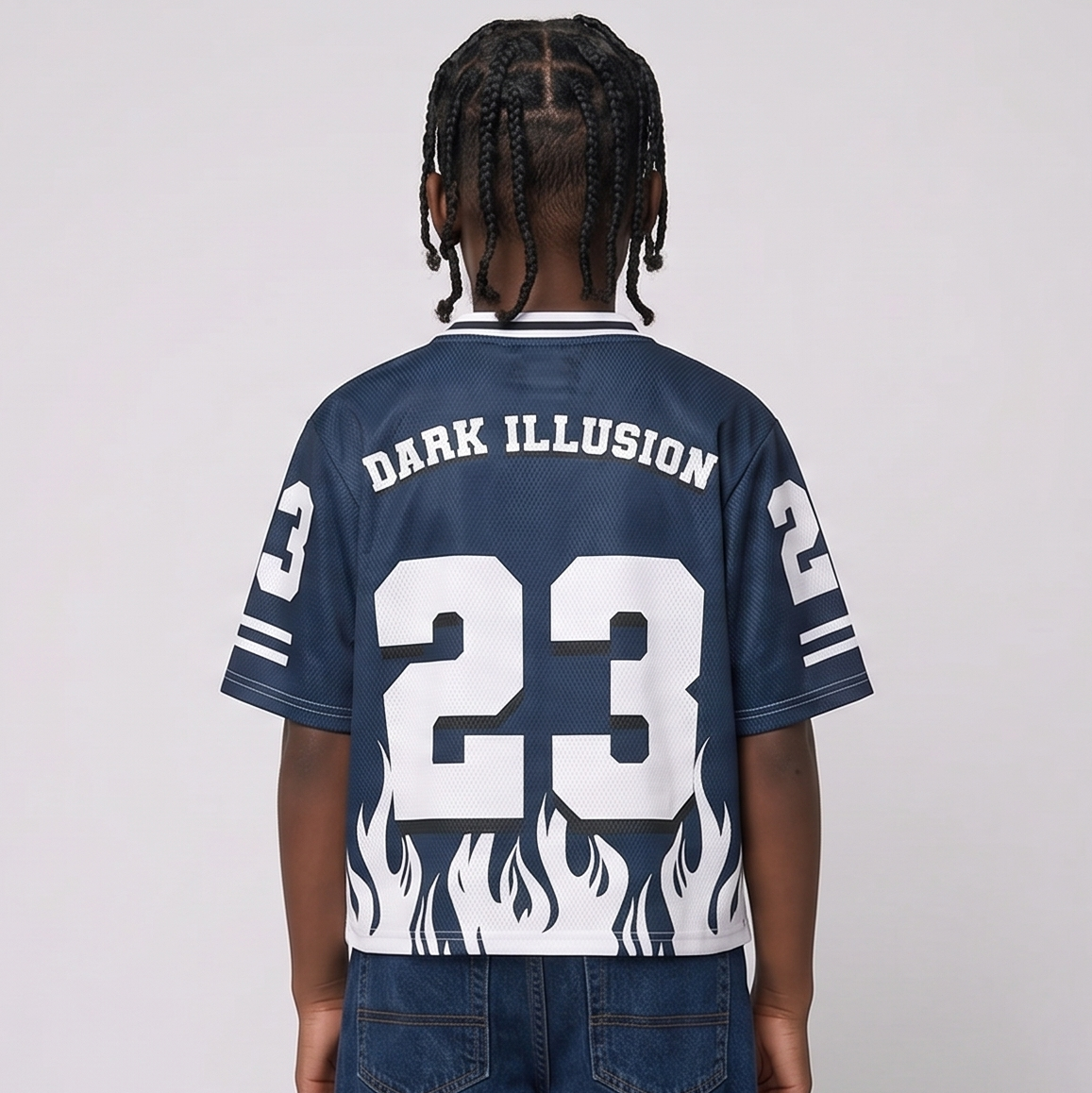 Dark Illusion Flame Jersey - Navy Blue (KIDS)