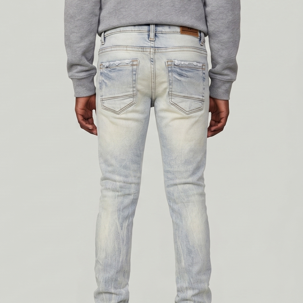 Kids Attitude Stacked Denim (Iced Lager)jtf2294