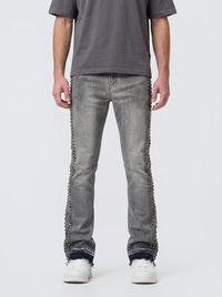 Waimea Men's Silver Studs Stacked Jeans GREY M8511D