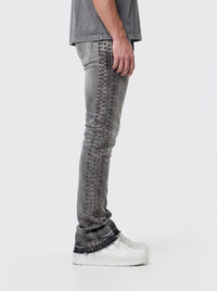 Waimea Men's Silver Studs Stacked Jeans GREY M8511D