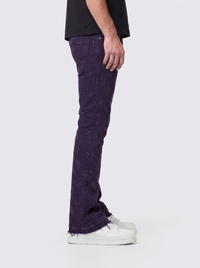 Liquid Crystal 'Diamond Crystal' Stacked Rhinestone Denim (purple ) JTF2317