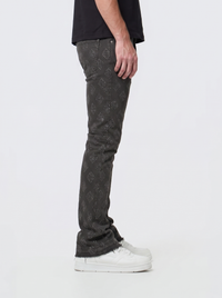 Liquid Crystal 'Diamond Crystal' Stacked Rhinestone Denim (charcoal  ) JTF2317