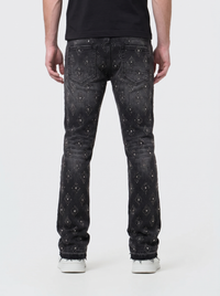 Liquid Crystal 'Diamond Crystal' Stacked Rhinestone Denim (Black Shadow ) JTF2317
