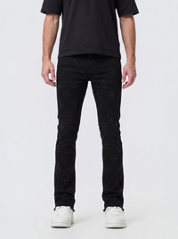 Liquid Crystal 'Diamond Crystal' Stacked Rhinestone Denim (Jet Black  ) JTF2317A