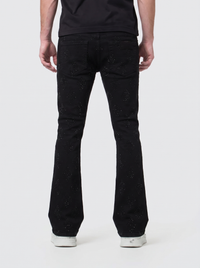 Liquid Crystal 'Diamond Crystal' Stacked Rhinestone Denim (Jet Black  ) JTF2317A