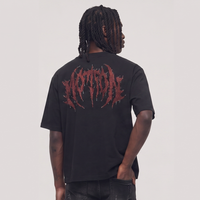 Dark illusion motion cropped shirt Black