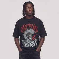 Dark illusion motion cropped shirt Black