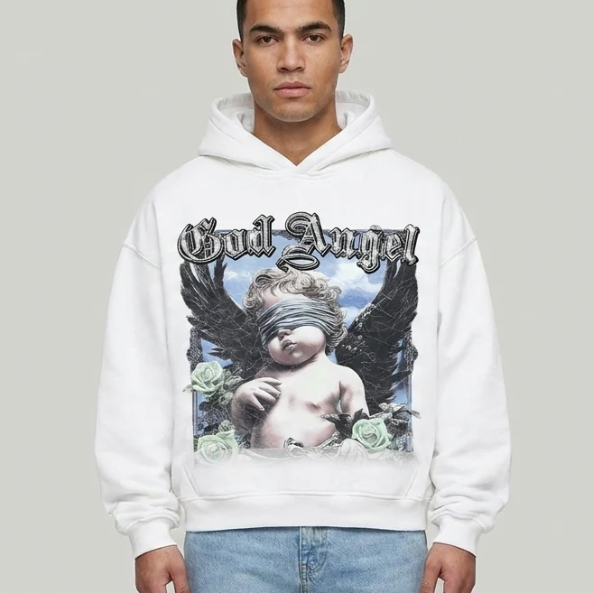 DARK ILLUSION GOD ANGEL HOODIE WHITE W251084