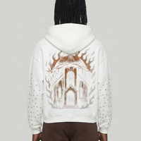 DARK ILLUSION SKULL ZIPUP HOODIE WHITE