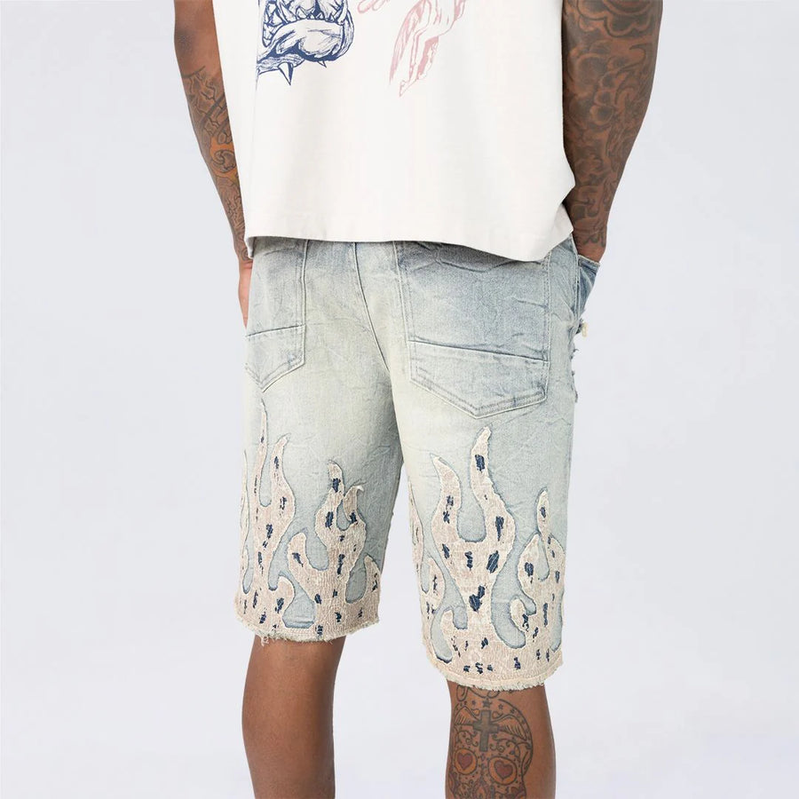10" Comfort Dystopia Jean Shorts - Mechanical Blue