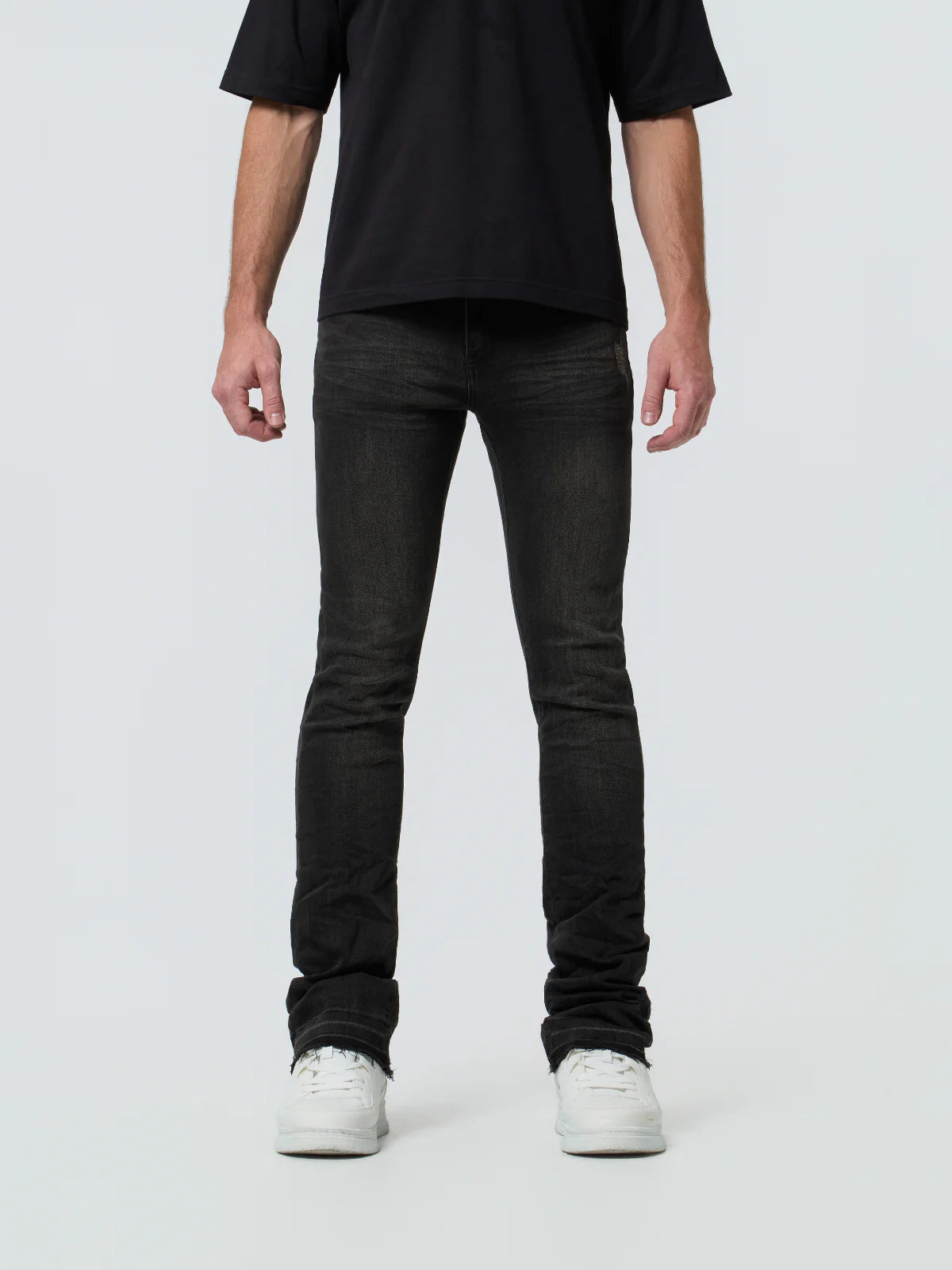 W BY WAIMEA MEN'S STACKED FIT JEANS M8211DB BLACK WASH