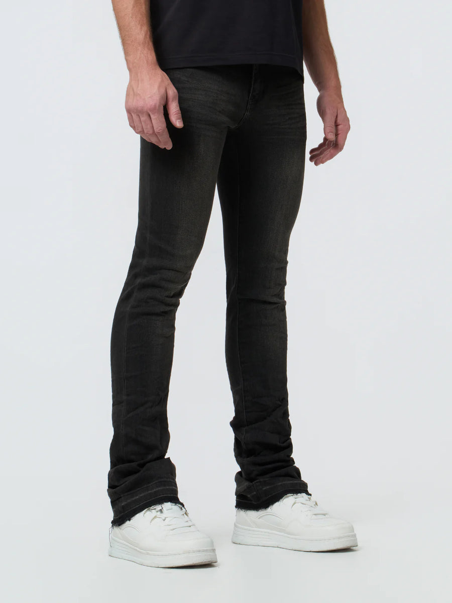 W BY WAIMEA MEN'S STACKED FIT JEANS M8211DB BLACK WASH