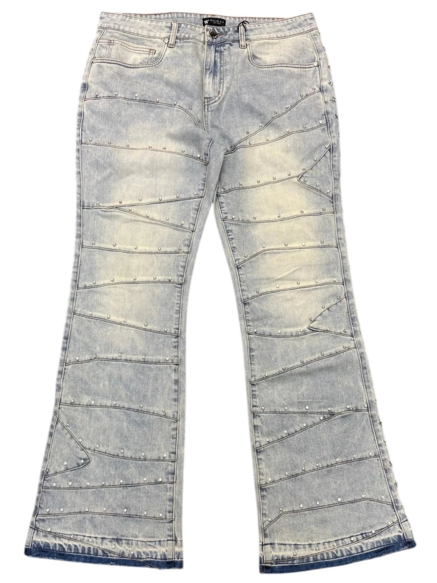 Waimea Men’s Stacked Jeans with Crystal Stud Detailing m8306d