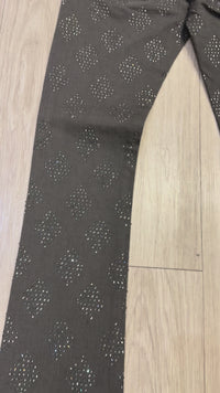 Liquid Crystal 'Diamond Crystal' Stacked Rhinestone Denim (charcoal  ) JTF2317