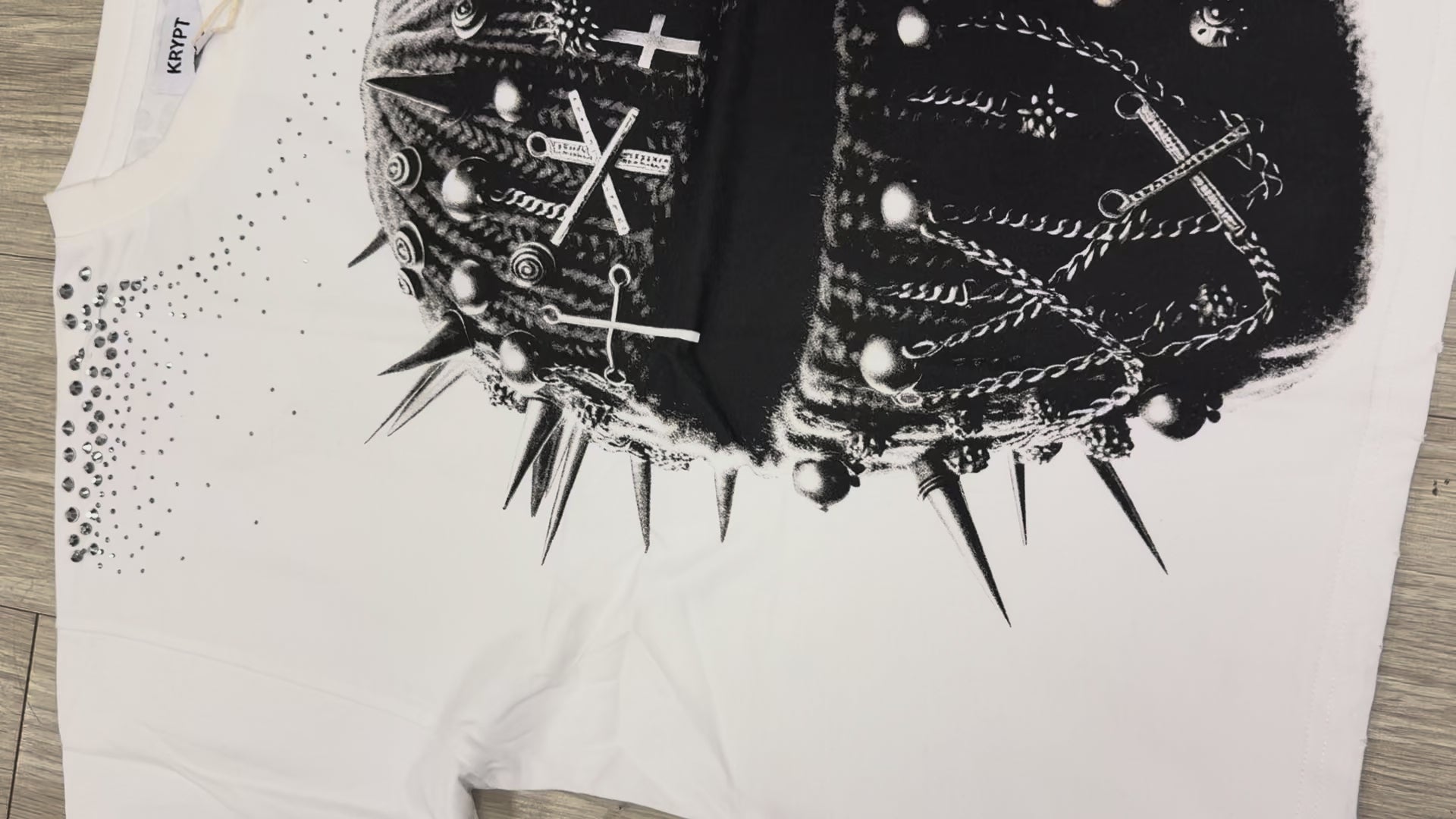 Cropped Mask shirt white KR604