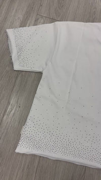 Money race cropped shirt White T1515