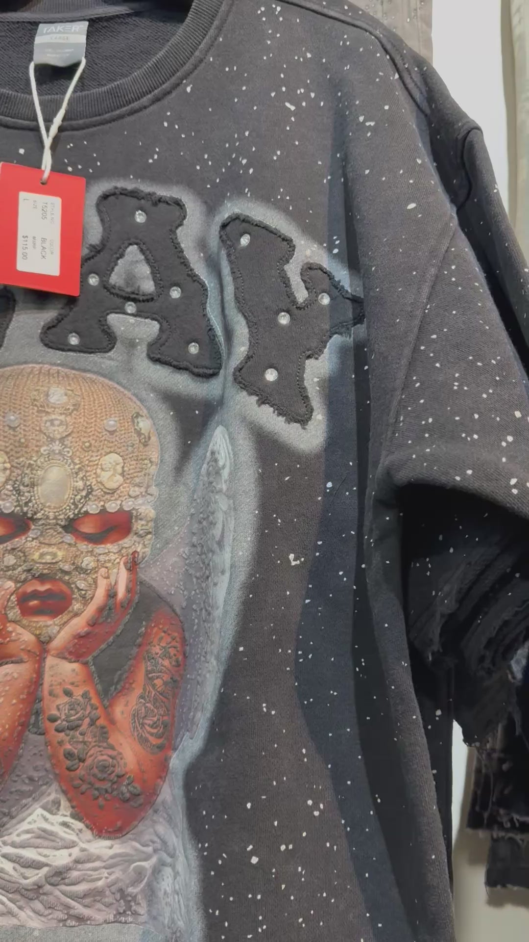 SLAY cropped shirt T5205 black