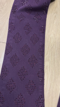 Liquid Crystal 'Diamond Crystal' Stacked Rhinestone Denim (purple ) JTF2317