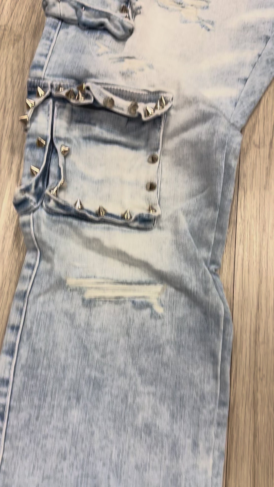 Ice blue cargo denim jeans FOCUS 2401