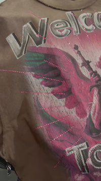 WELCOME CROPPED SHIRT RARE PEACE DK.BROWN RT5040