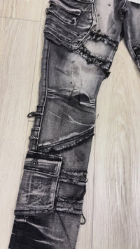 SLIM cargo Jeans Black 53P19