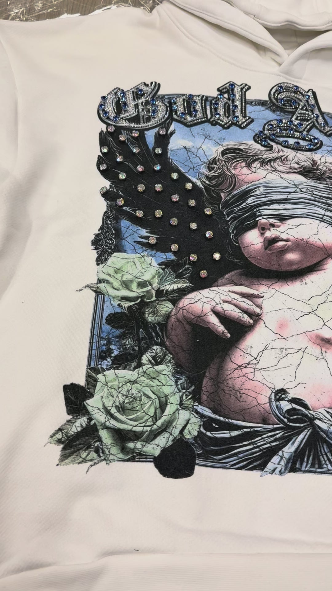 DARK ILLUSION GOD ANGEL HOODIE WHITE W251084