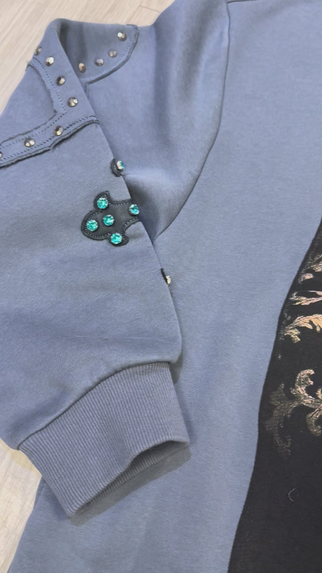 OVERSIZE HOODIE VOYAGE STUDIO MIDNIGHT GRAY 53J12