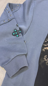 OVERSIZE HOODIE VOYAGE STUDIO MIDNIGHT GRAY 53J12