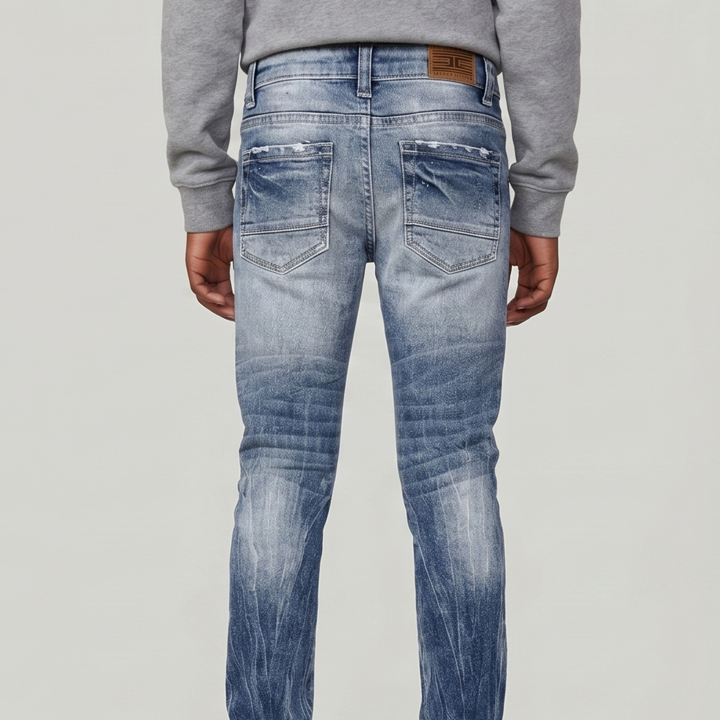 Kids Attitude Stacked Denim (Medium Blue)jtf2294b