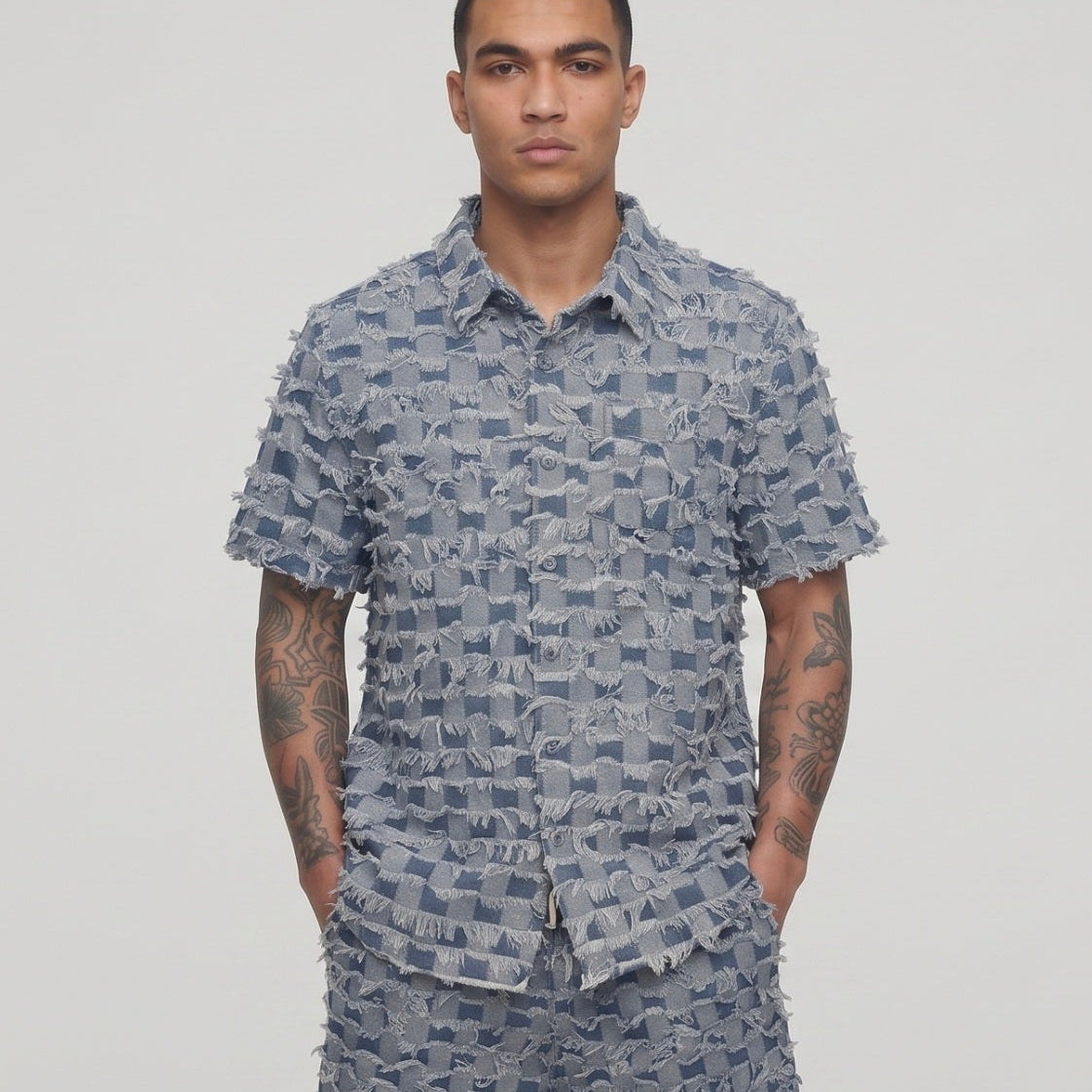 Light Denim button down shirt RCF5FM-559