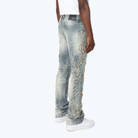 Stacked Western Themed Jeans