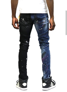 Aspen Limited Premium Washed Half and Half Skinny Denim Pants.