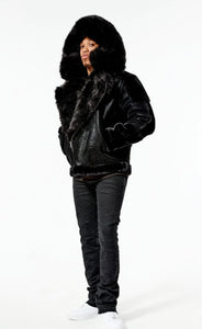 EL JEFE SHEARLING MOTO JACKET (BLACK)