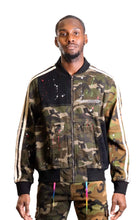 Load image into Gallery viewer, Ermine Mixed Camo Bomber Jacket