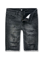 Load image into Gallery viewer, ABYSS DENIM SHORTS (BLACK SHADOW)