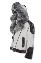 Load image into Gallery viewer, EL JEFE SHEARLING MOTO JACKET (LIGHT GREY
