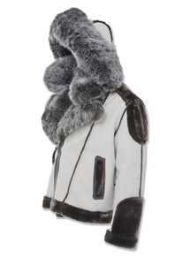 EL JEFE SHEARLING MOTO JACKET (LIGHT GREY