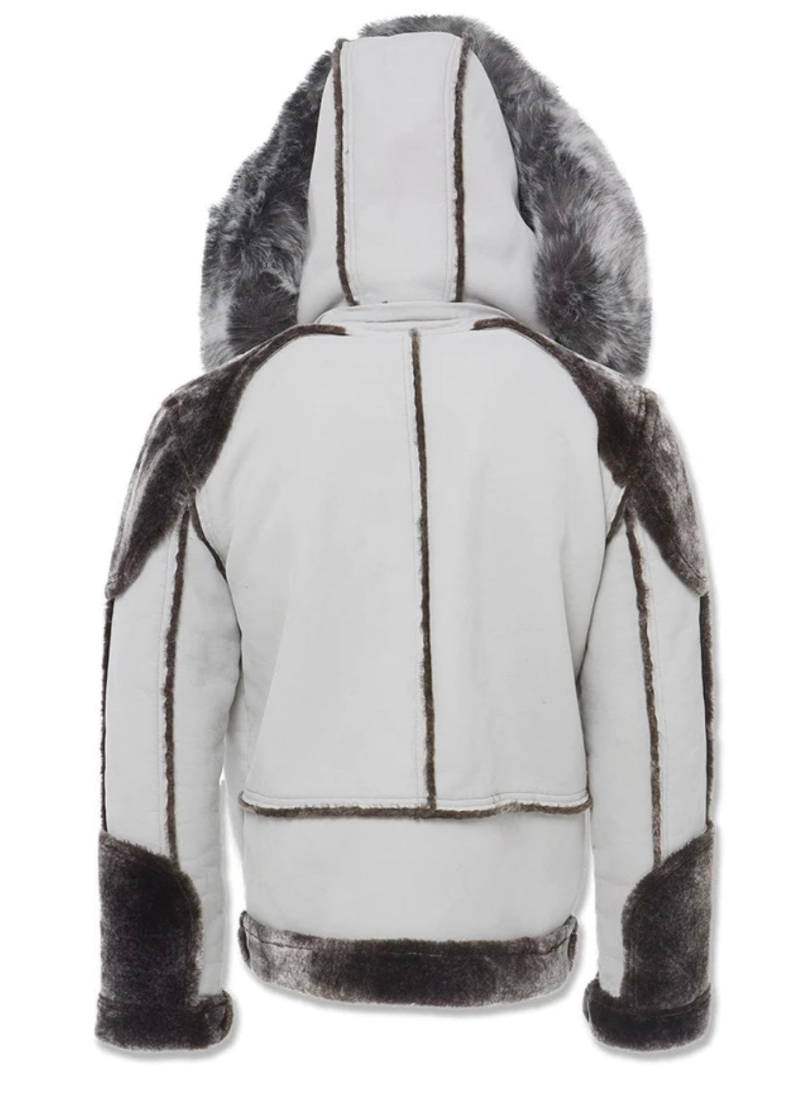 EL JEFE SHEARLING MOTO JACKET (LIGHT GREY )