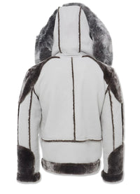 EL JEFE SHEARLING MOTO JACKET (LIGHT GREY )