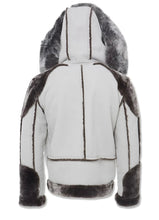 Load image into Gallery viewer, EL JEFE SHEARLING MOTO JACKET (LIGHT GREY