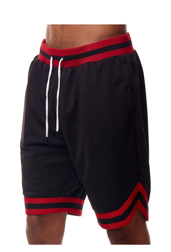 Basic Mesh Shorts black red