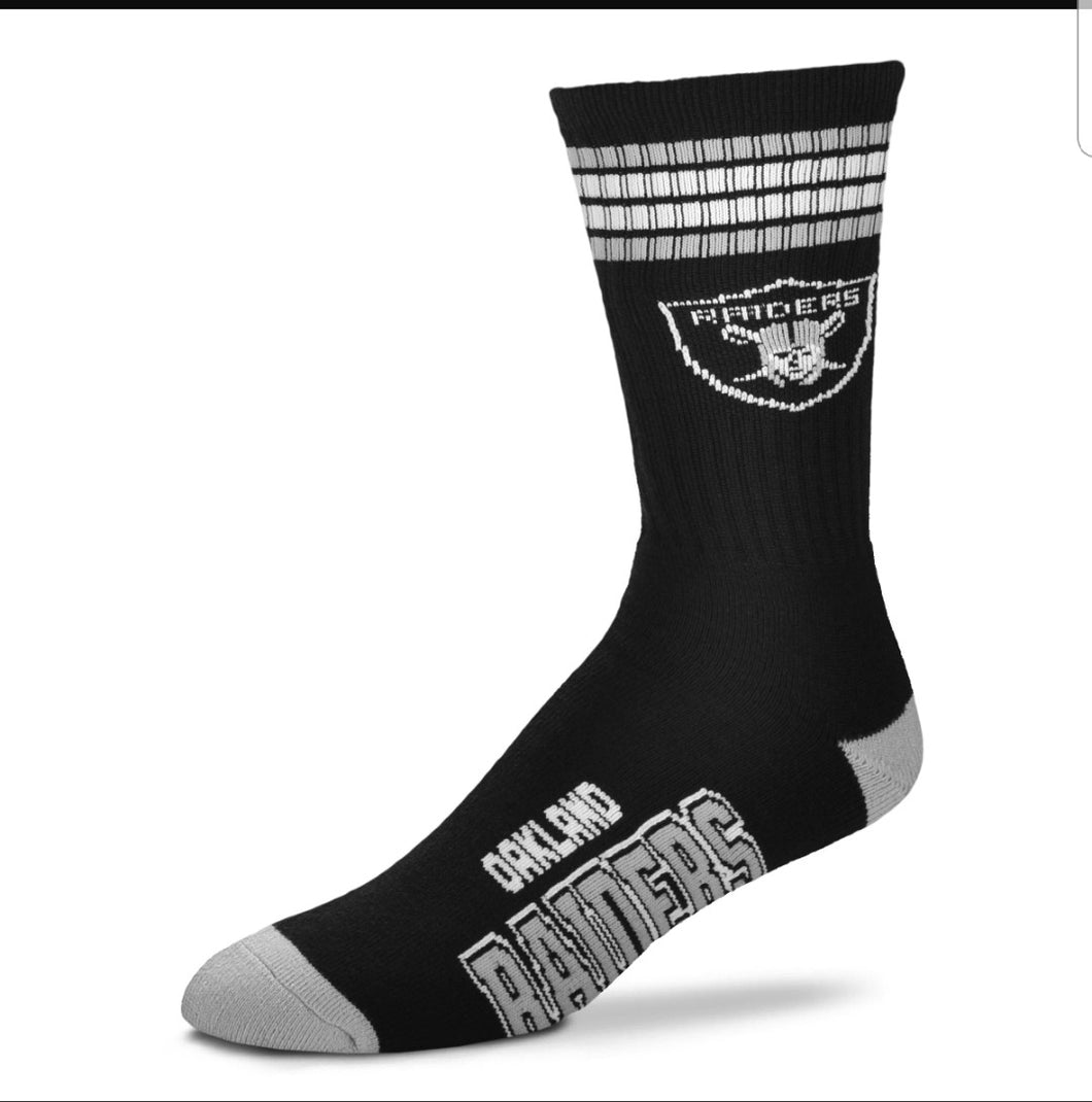 For Bare Feet Raiders 4-Striped Socks
