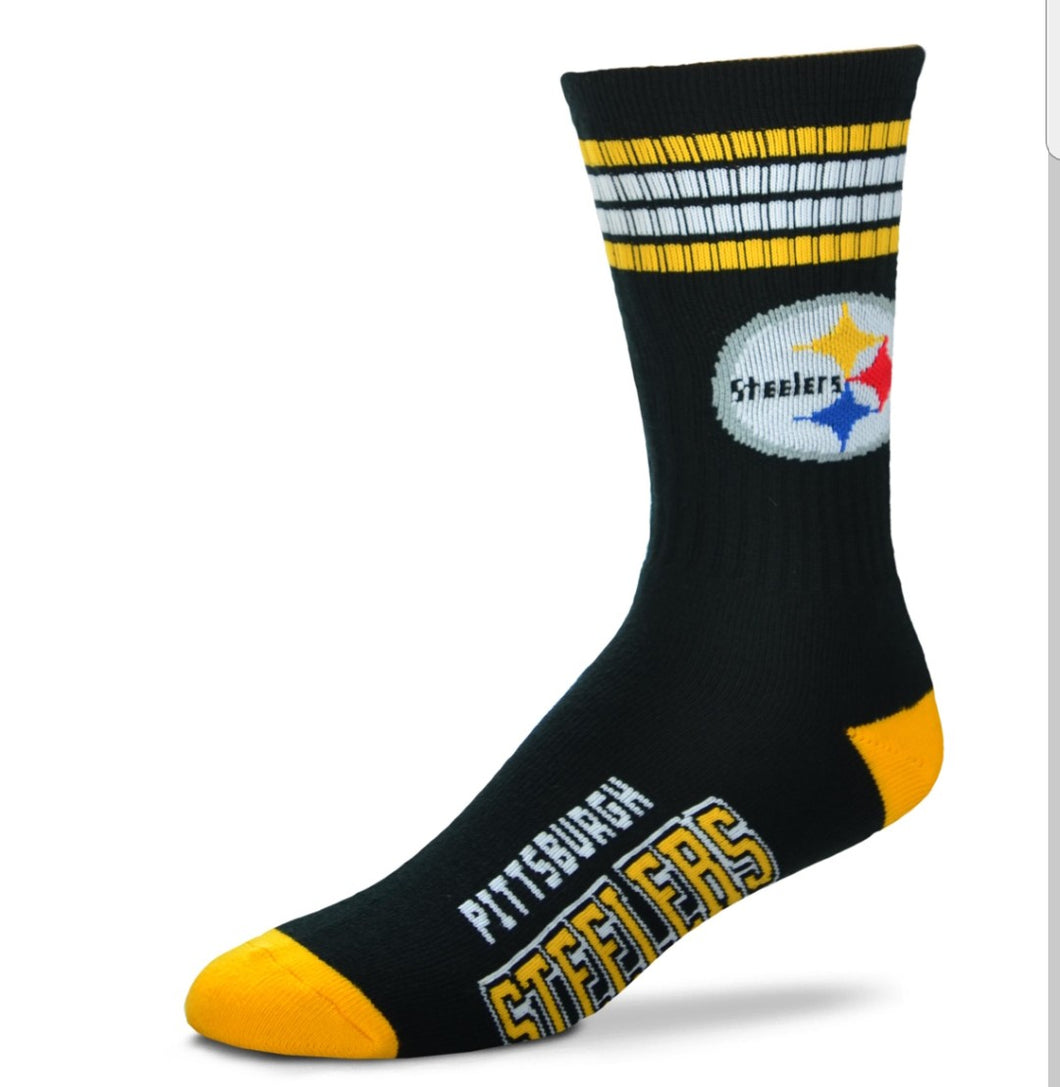 For Bare Feet Steelers 4-Striped Socks