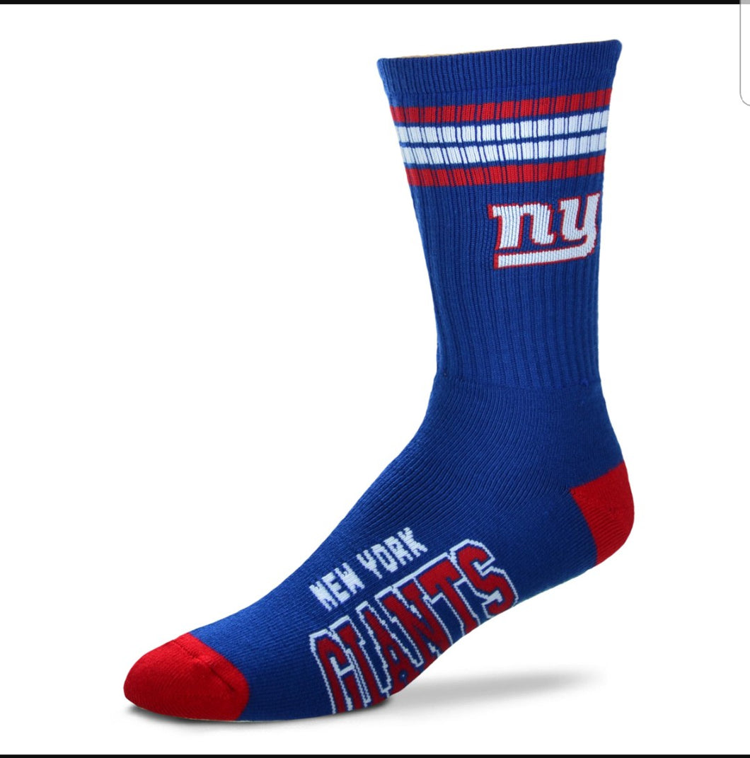 For Bare Feet NY Giants 4-Striped Socks