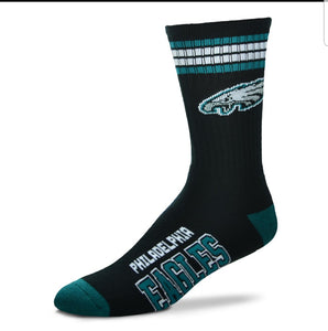 For Bare Feet Eagles 4-Striped Socks